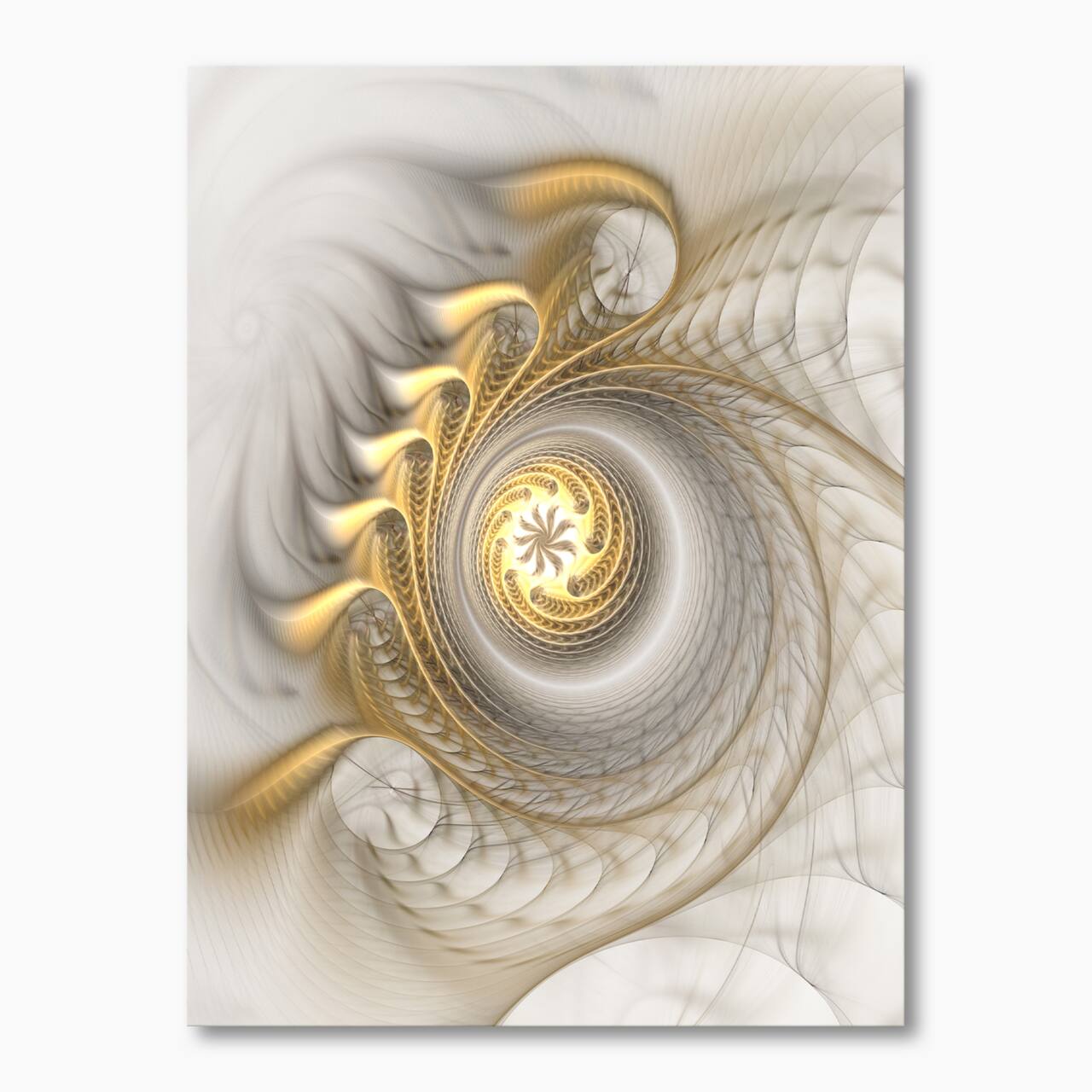 Designart - Glowing Fractal With Recursive Curves - Modern Canvas Wall Art Print